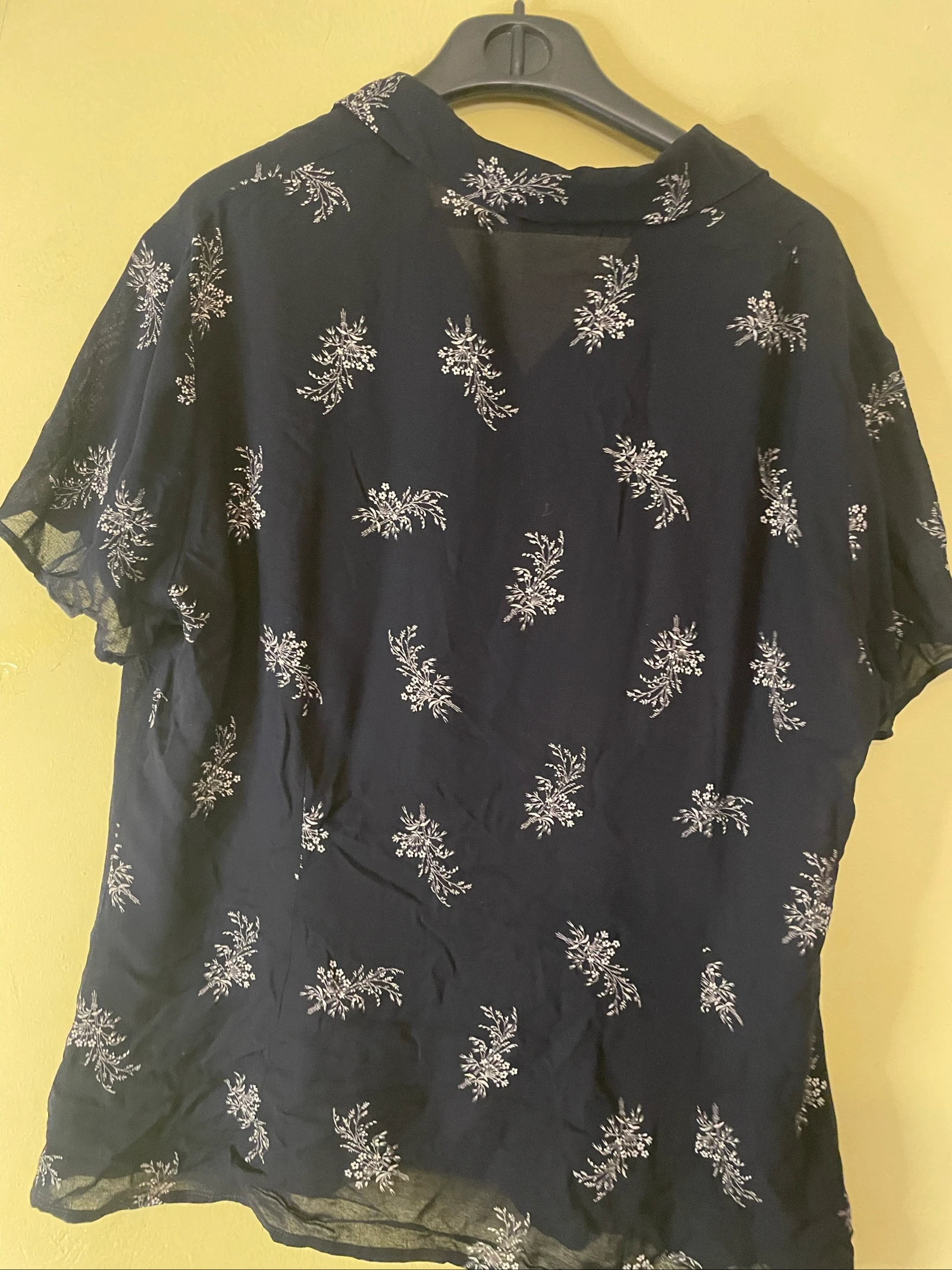 Zwarte Bloemenblouse Korte Mouwen – photo 5